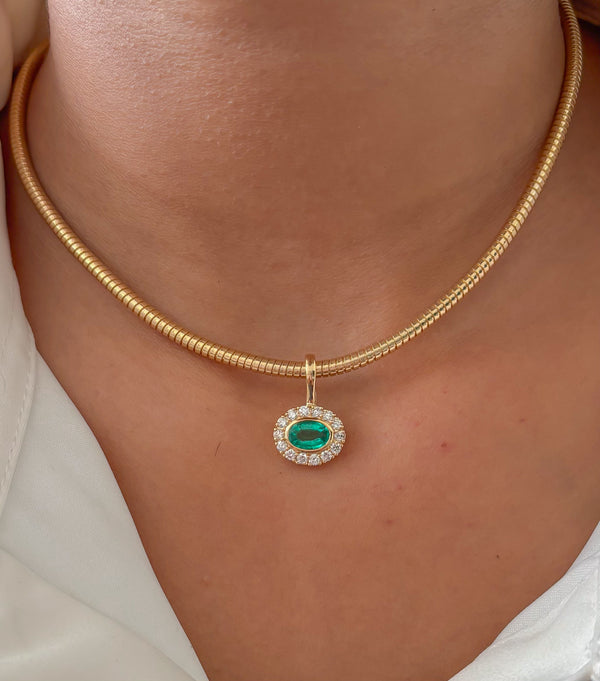 Emerald Diamond Pendant