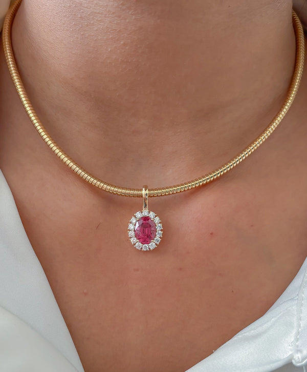 Tourmaline Mix Diamond Pendant