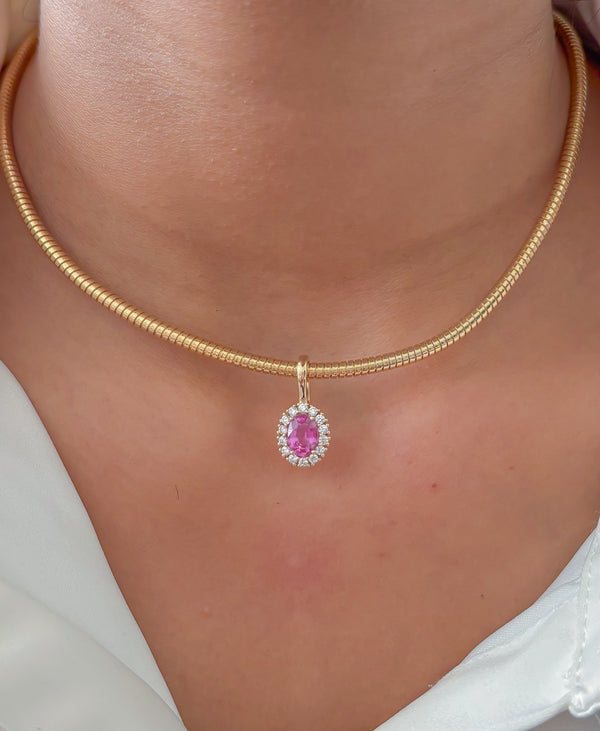 Tourmaline Mix Diamond Pendant