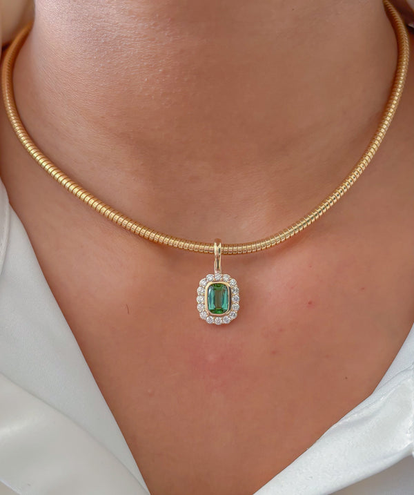 Tourmaline Mix Diamond Pendant