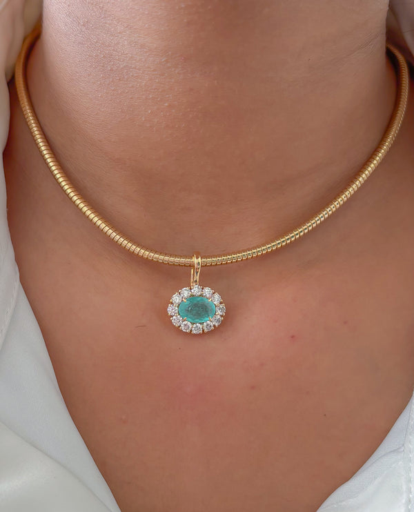 Paraiba Tourmaline Diamond Pendant