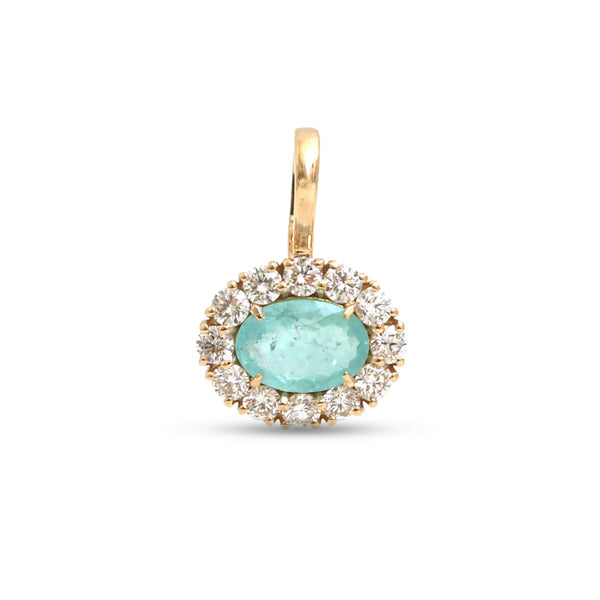 Paraiba Tourmaline Diamond Pendant