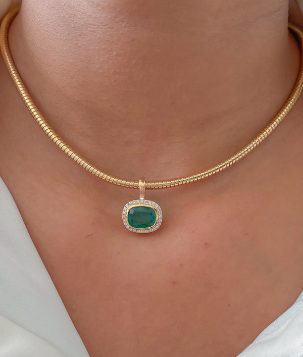 Emerald Diamond Pendant