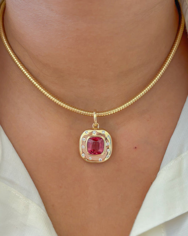Tourmaline Mix Diamond Pendant
