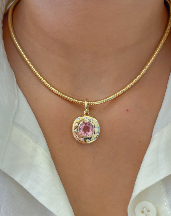 Tourmaline Mix Diamond Pendant
