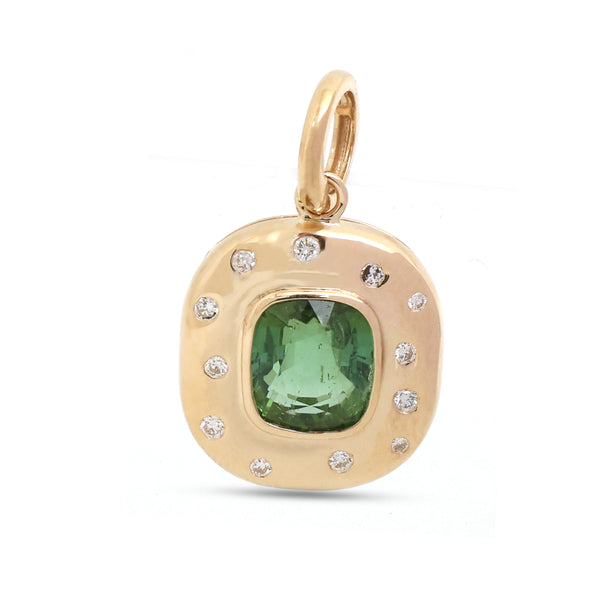 Tourmaline Mix Diamond Pendant