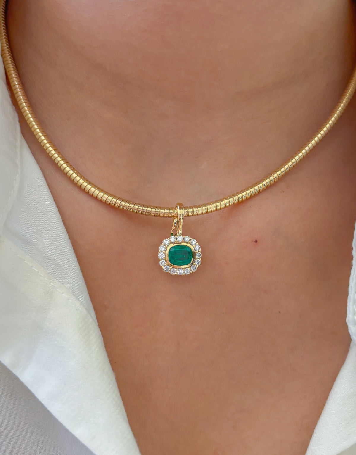 Emerald Diamond Pendant