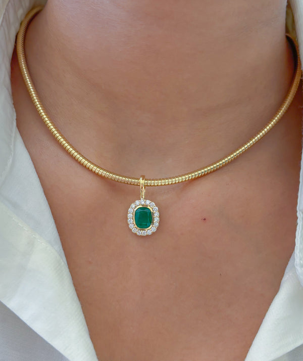 Emerald Diamond Pendant