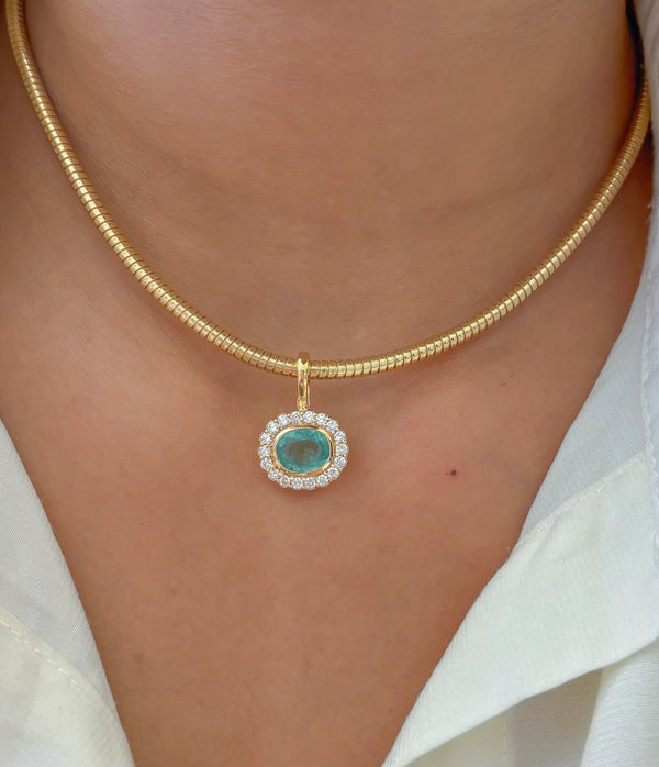 Paraiba Tourmaline Diamond Pendant