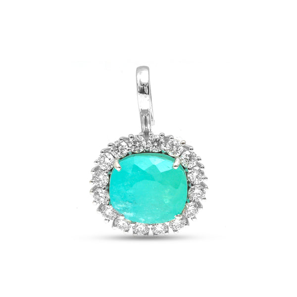 Paraiba Tourmaline Diamond Pendant