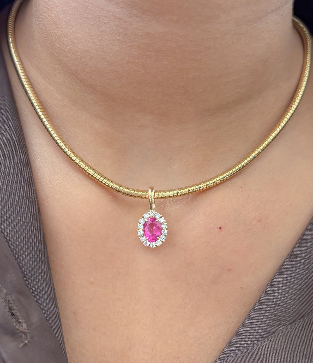 Tourmaline Mix Diamond Pendant