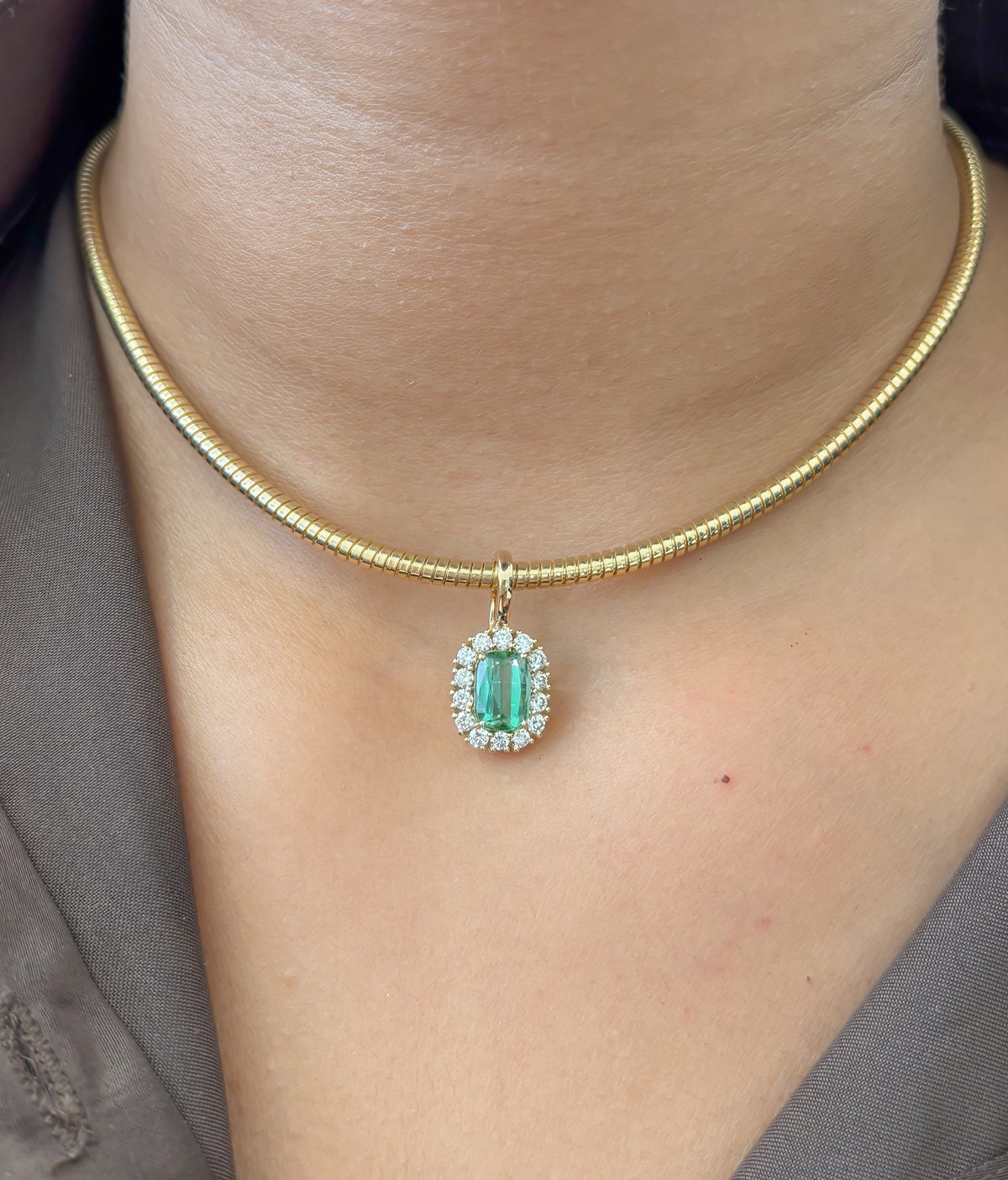 Tourmaline Mix Diamond Pendant