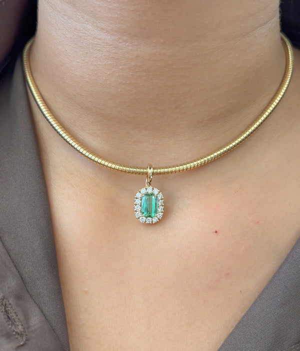 Tourmaline Mix Diamond Pendant
