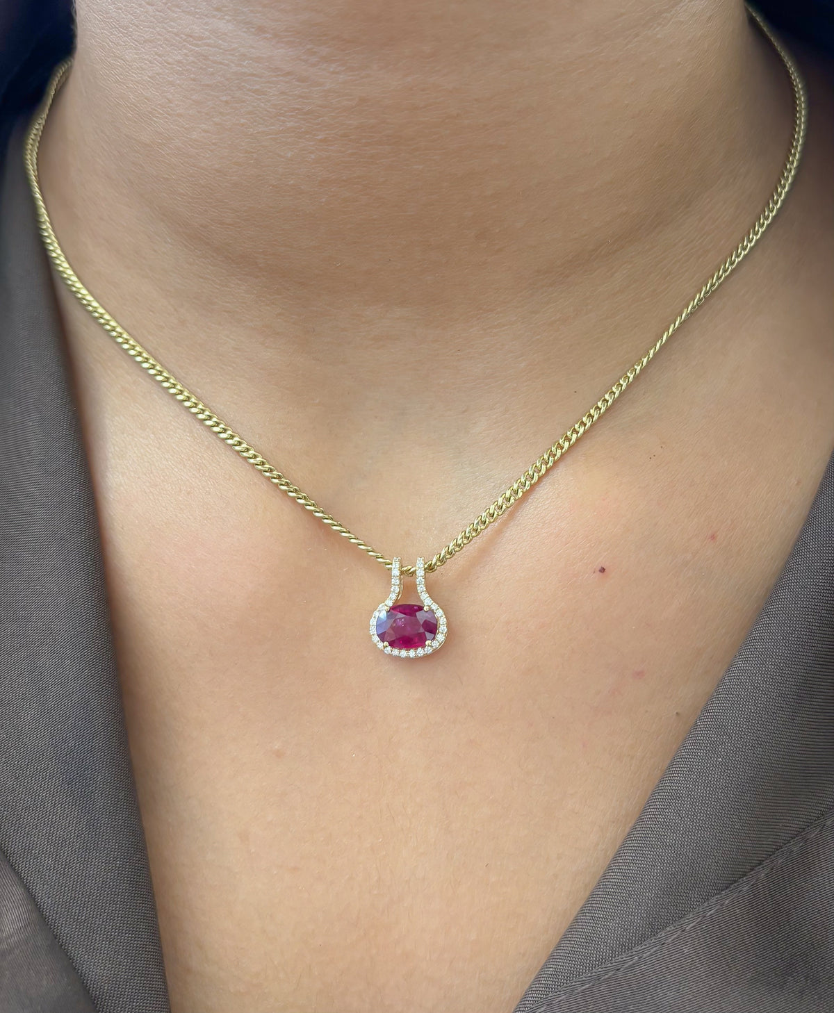 Ruby Diamond Pendant