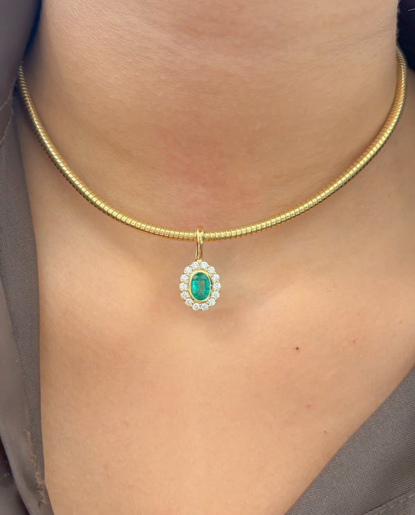 Emerald Diamond Pendant