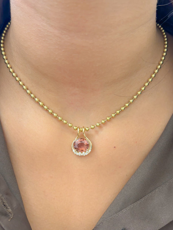 Tourmaline Mix Diamond Pendant