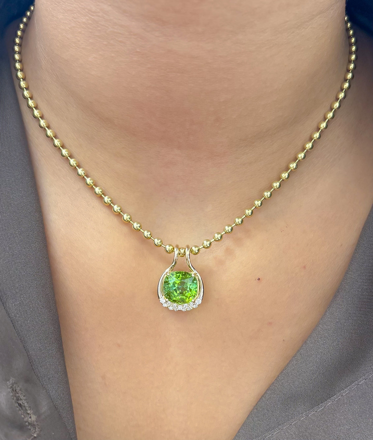 Tourmaline Mix Diamond Pendant