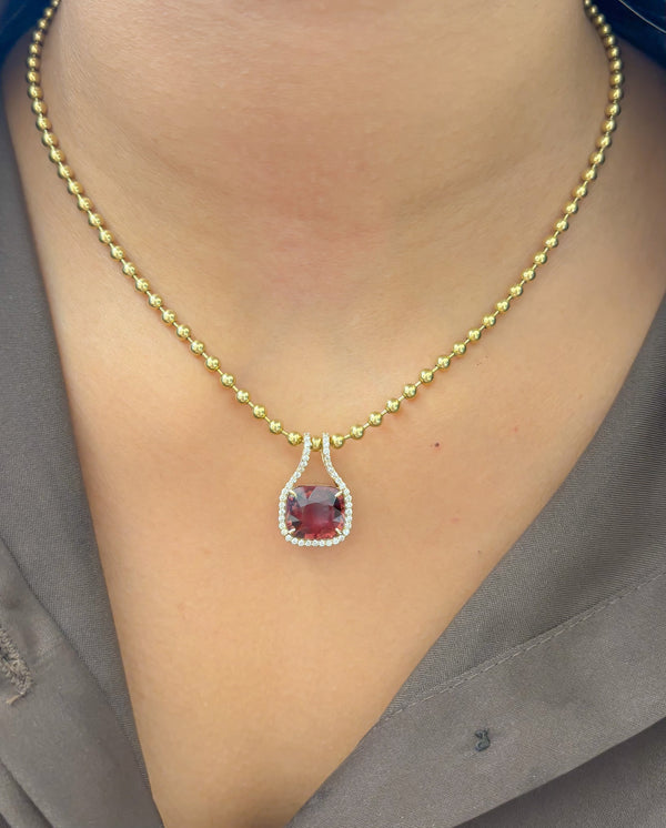 Tourmaline Mix Diamond Pendant