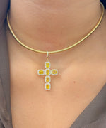 Yellow Sapphire Diamond Pendant