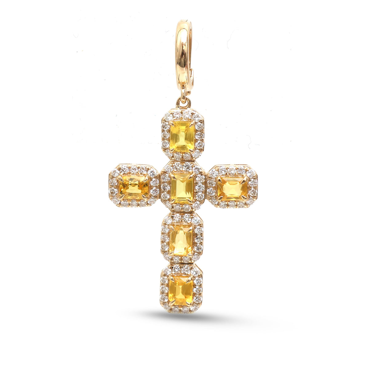 Yellow Sapphire Diamond Pendant