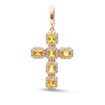 Yellow Sapphire Diamond Pendant