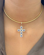 Blue Sapphire Diamond Pendant