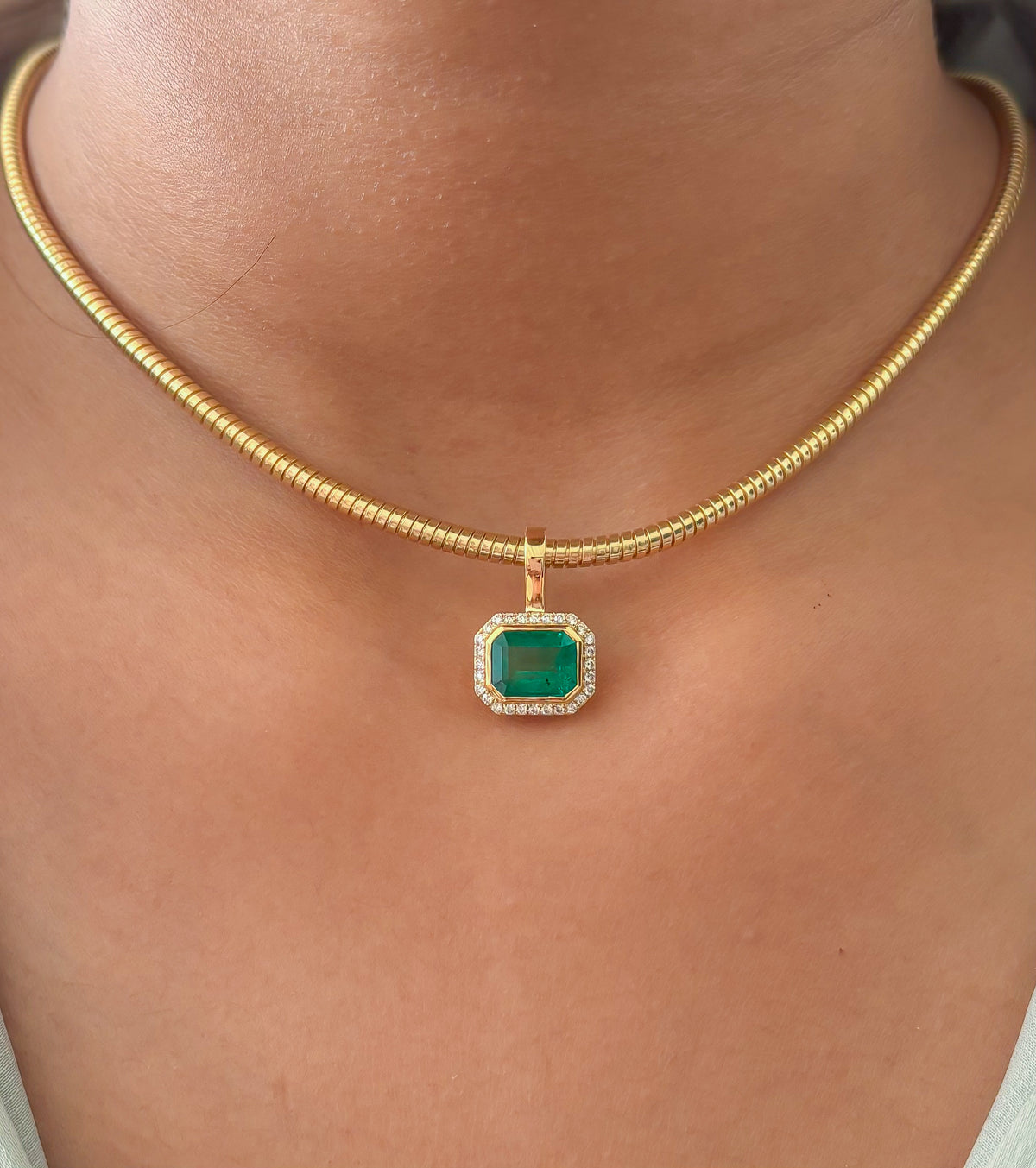 Emerald Diamond Pendant