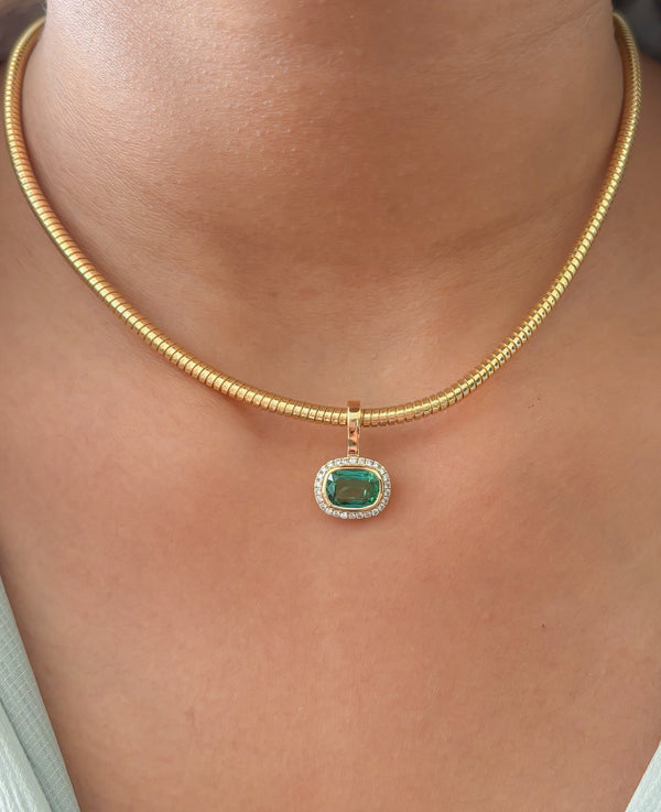 Emerald Diamond Pendant