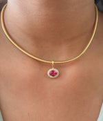 Rubellite Diamond Pendant