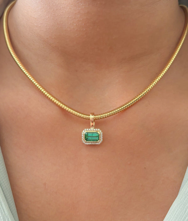 Paraiba Tourmaline Diamond Pendant