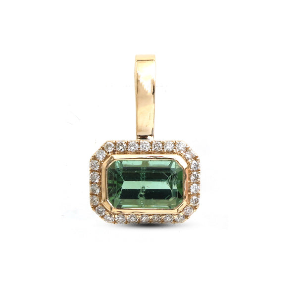 Paraiba Tourmaline Diamond Pendant