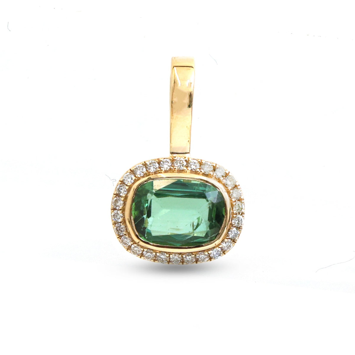 Paraiba Tourmaline Diamond Pendant