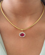 Rubellite Diamond Pendant