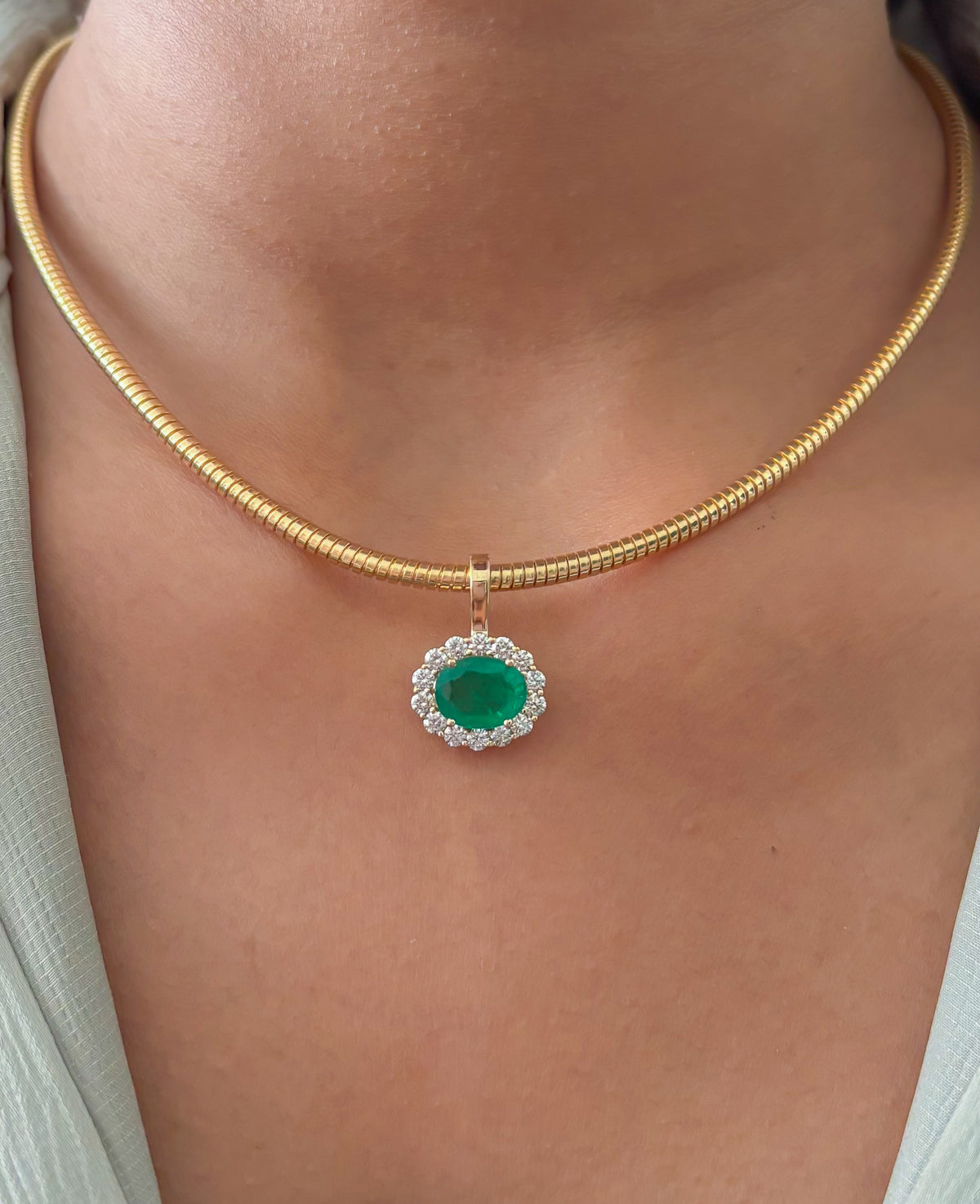 Emerald Diamond Pendant
