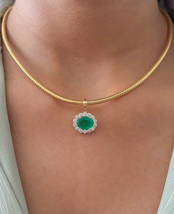 Emerald Diamond Pendant