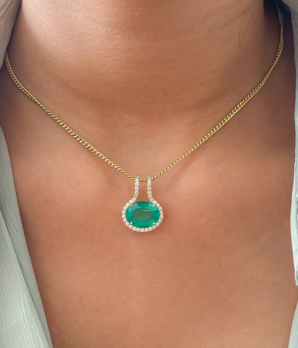 Emerald Diamond Pendant
