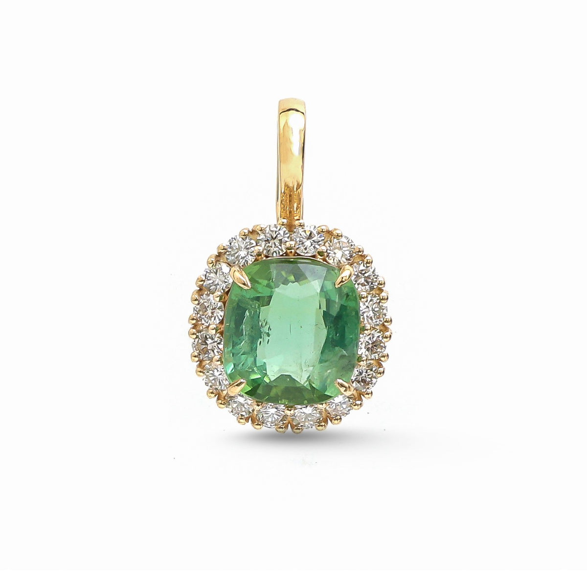 Tourmaline Mix Diamond Pendant