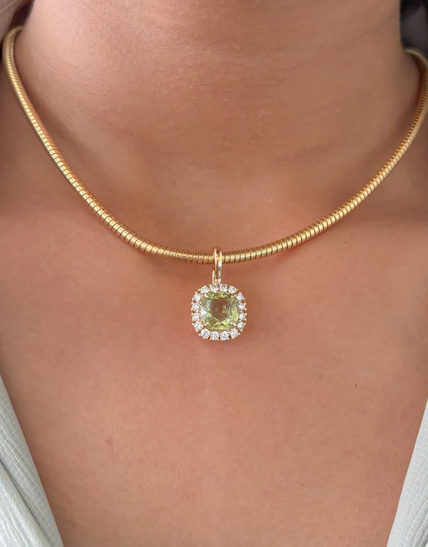 Tourmaline Mix Diamond Pendant