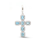 Aquamarine Diamond Pendant