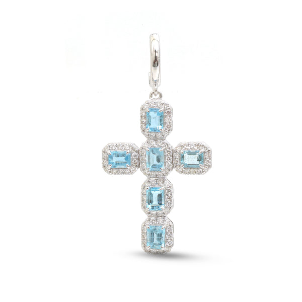 Aquamarine Diamond Pendant