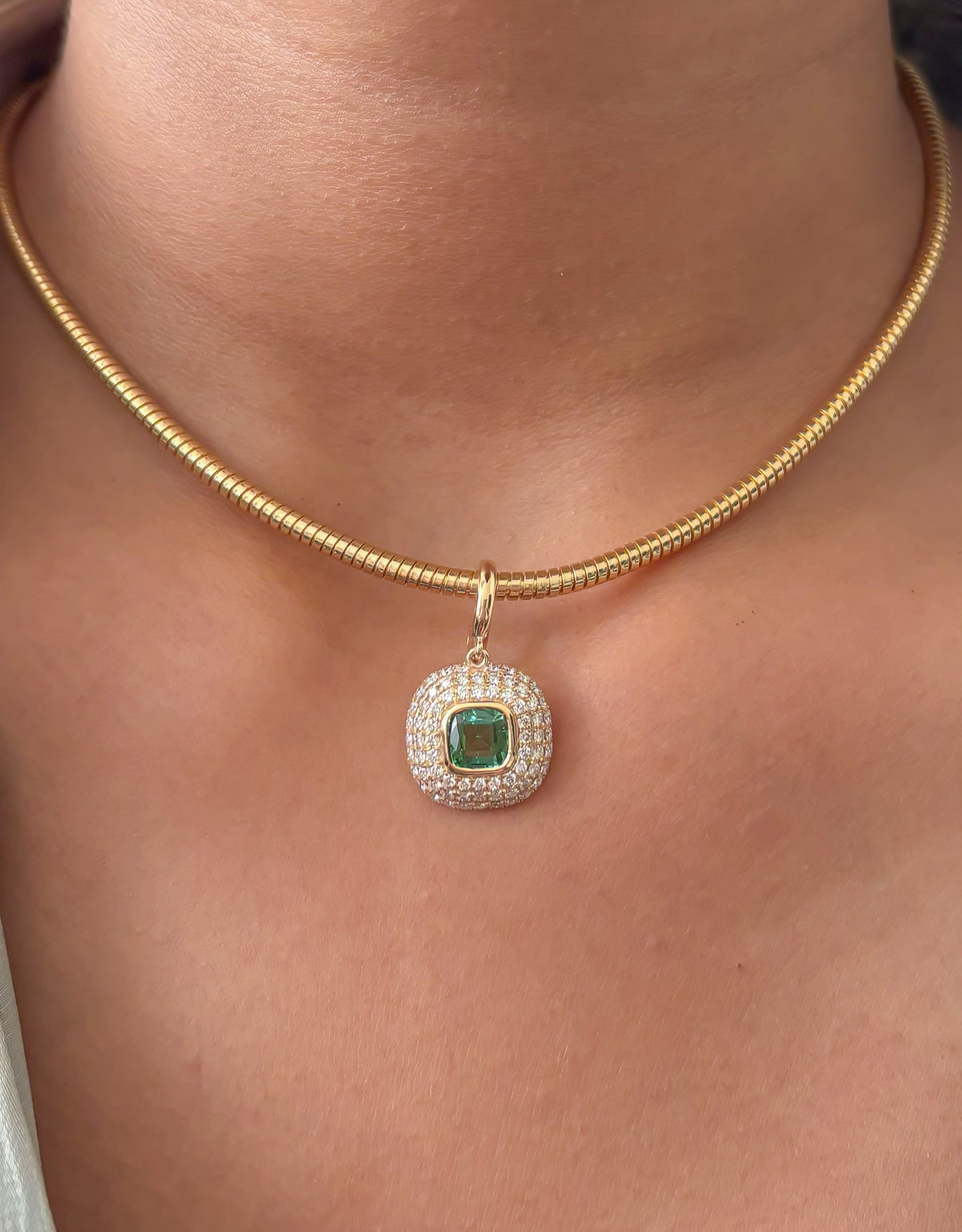 Tourmaline Mix Diamond Pendant