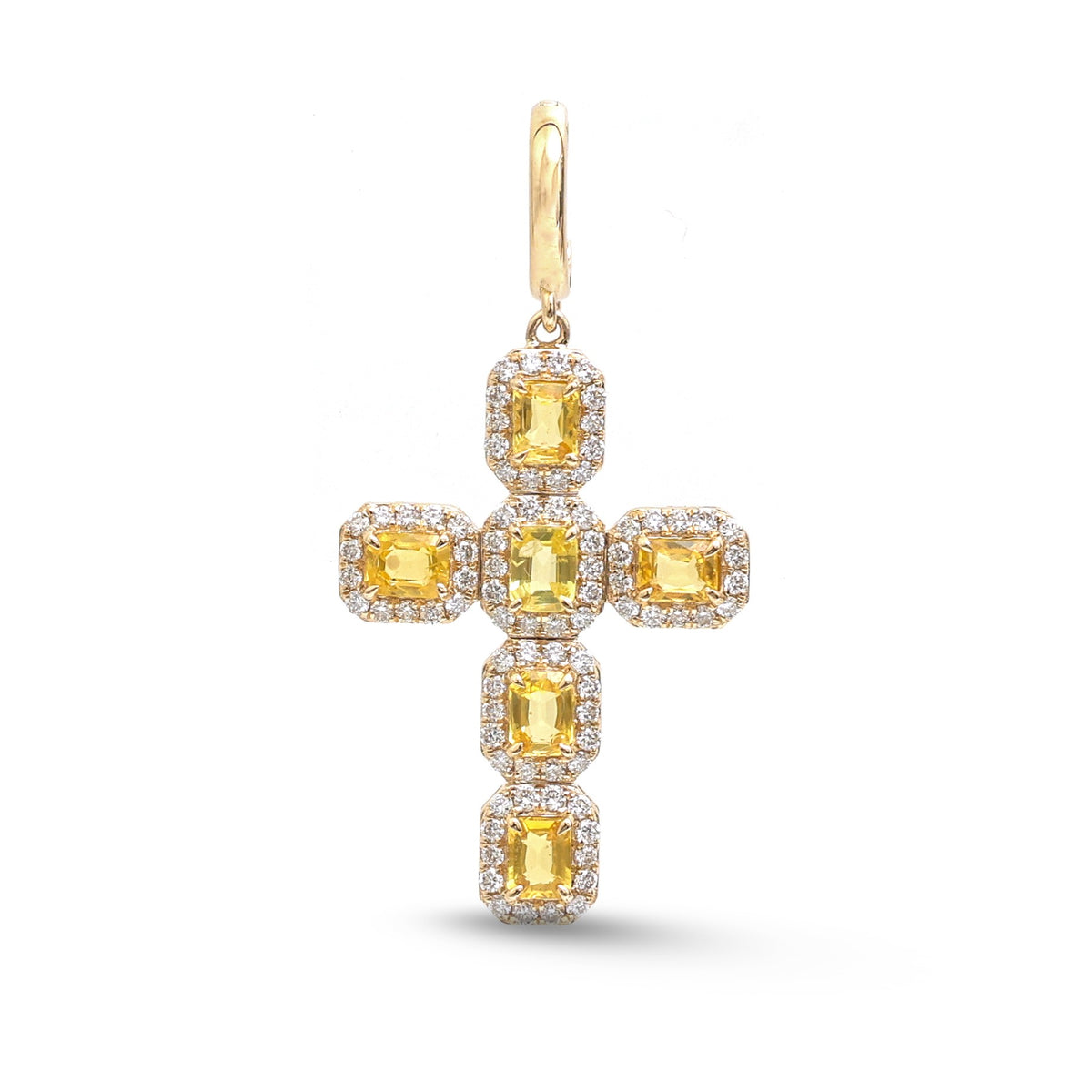 Yellow Sapphire Diamond Pendant