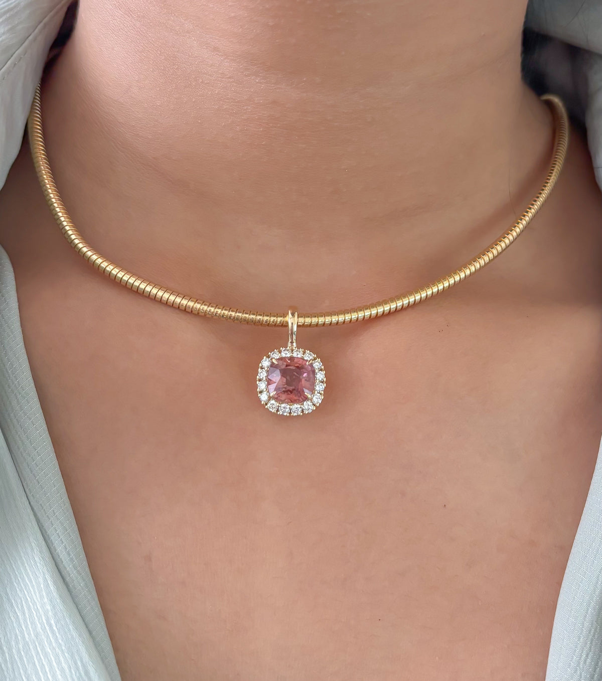 Tourmaline Mix Diamond Pendant