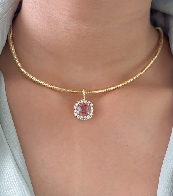 Tourmaline Mix Diamond Pendant