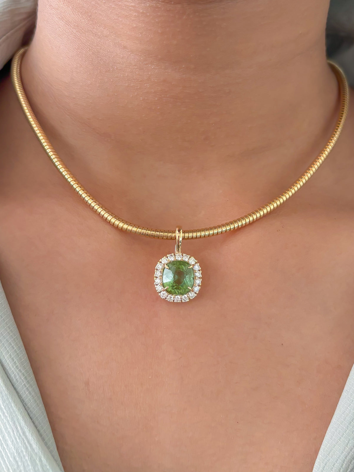 Tourmaline Mix Diamond Pendant