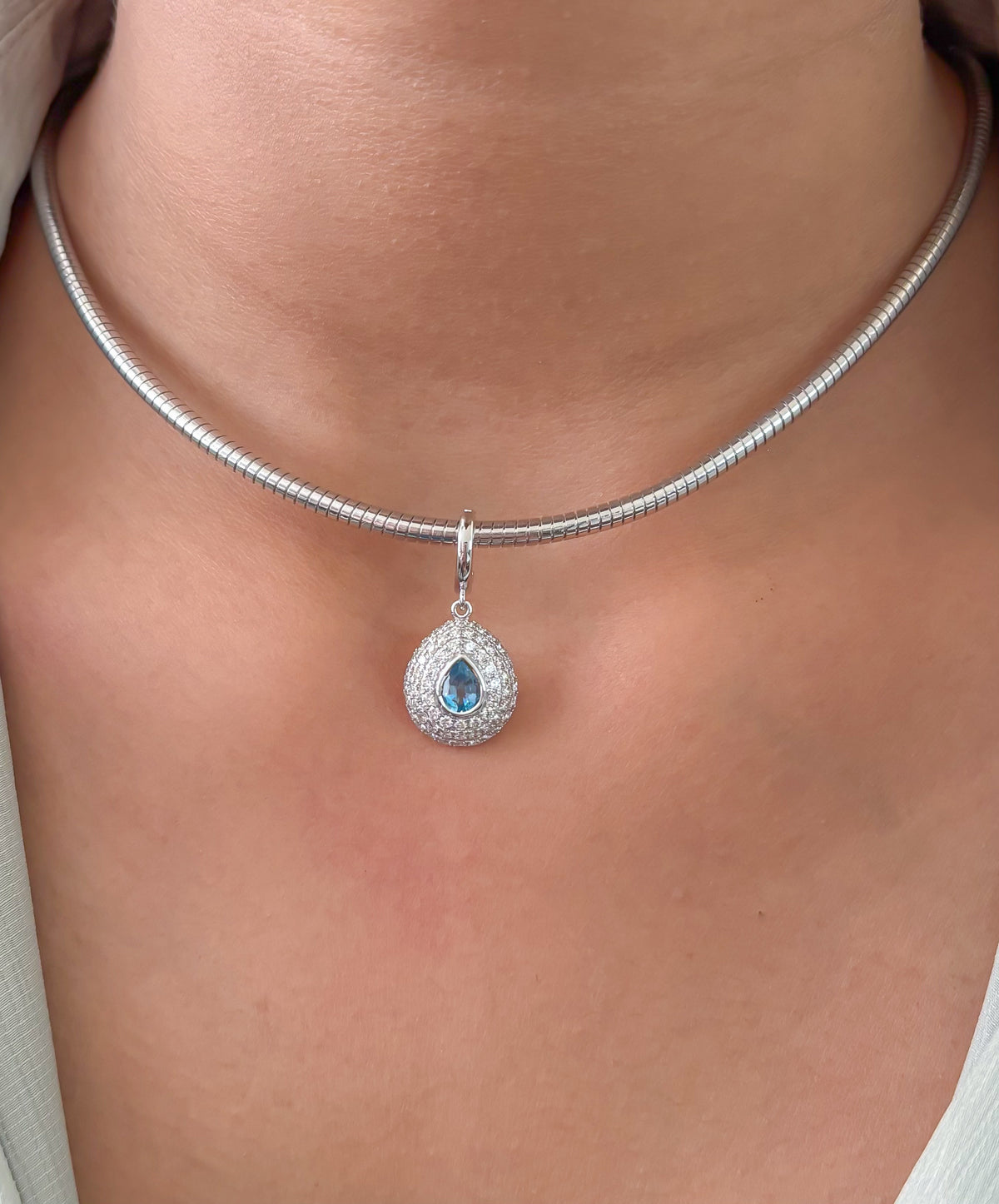 Diamond Aquamarine Pendant