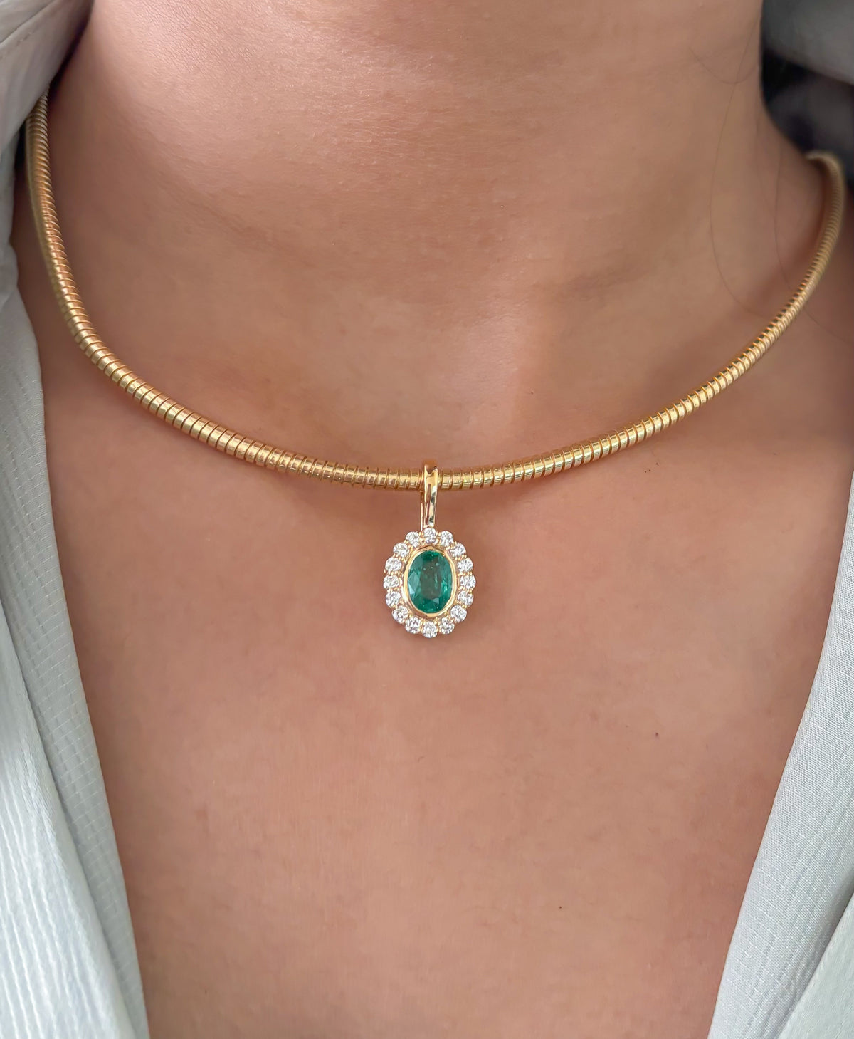 Emerald Diamond Pendant