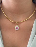 Diamond Pink Sapphire Pendant