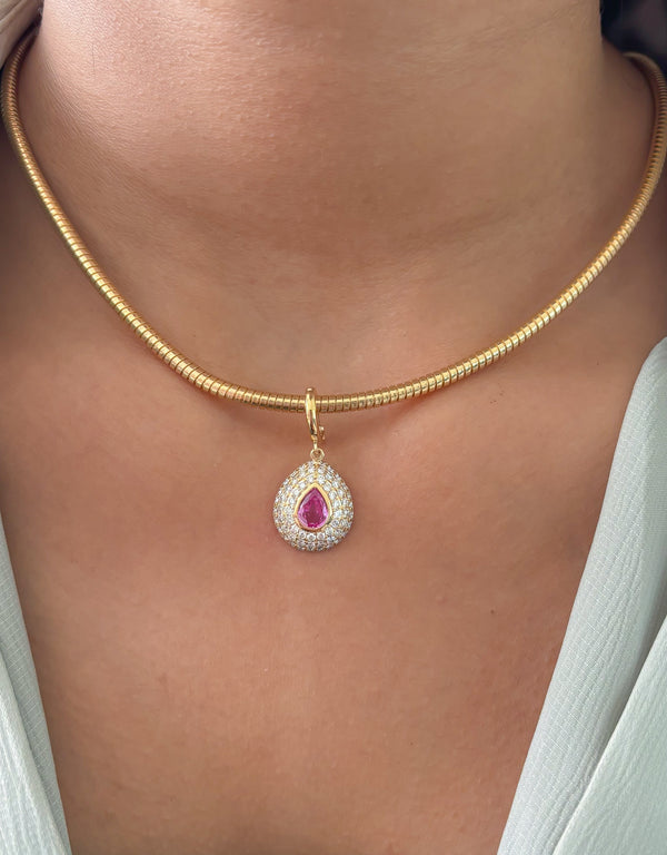 Diamond Pink Sapphire Pendant
