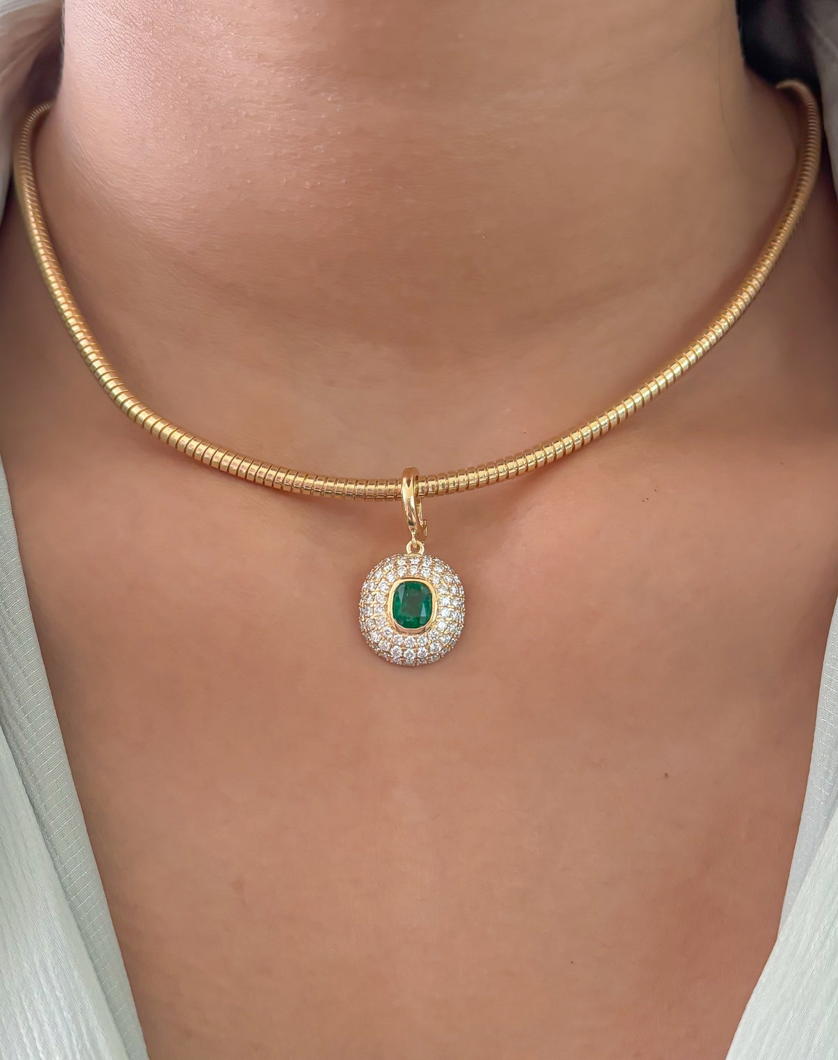 Diamond Emerald Pendant
